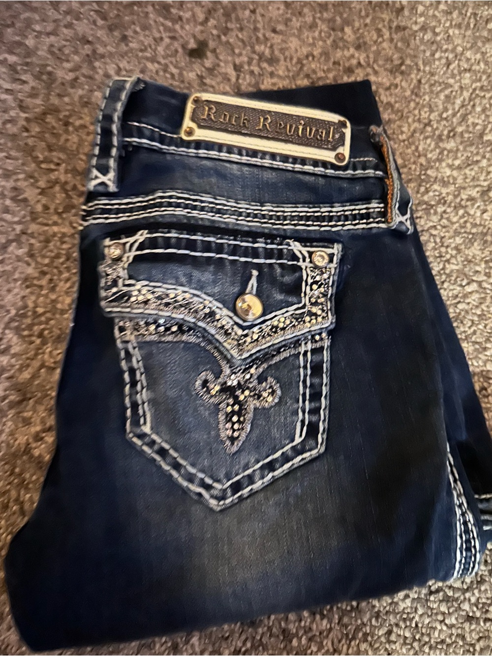 Rock Revival kai Straight Leg Dark Wash Jeans Size 29